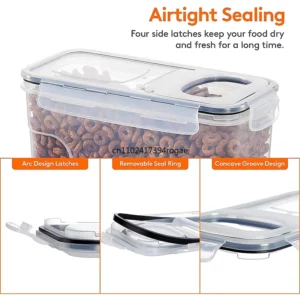 4L Cereal Storage Containers with Lids Airtight Food Moistureproof Tank with Label Stickers Kitchen Organization Box - Image 5
