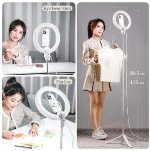 Ulanzi LT030 Ring Video Light 10-in 7 Level Brightness Photography Light Magnetic for Phone Mount with Tripod for Live Selfie - Image 3