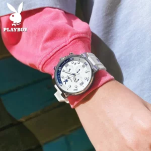 PLAYBOY 2024 Men Watches Top Brand Sports Men Quartz Wristwatches Waterproof Silicone Strap Business Luxury Clock Reloj Hombre - Image 4