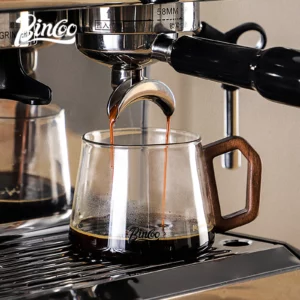 BINCOO 340ML Transparent Heat-resistant Espresso Cup Glass Coffee Mug with Wood Handle Cappuccino Latte Tea Water Cups Set Gift - Image 4