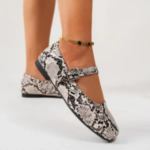 2025 Summer Hot Sale Buckle Strap Women's Round Toe Flats Soft Sole Casual Shoes Printing Shallow Plus Size Daily Outdoor Flats - Image 3