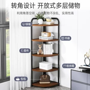 Triangular Multi-Layer Shelf for Living Room, Corner Cabinet, Floor to Ceiling, Storage Layer, Bookshelf, Bedroom - Image 3