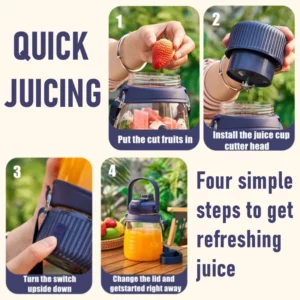 Multifunctional mini electric portable Juicer Blender juice cup USB 1100ML travel handheld fruit smoothie Shakes Juicing Cup - Image 3