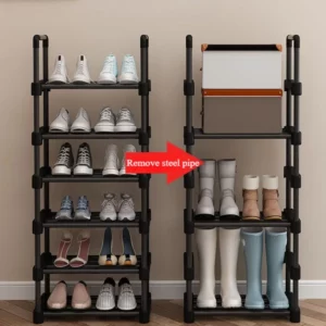 Assembled Shoe Rack Simple Diy 3 Rows Multi-Layer Shoecase Metal Removable Entryway Shoerack Sneakers And Boots Organizer Shelf - Image 3