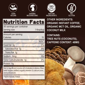 Mushroom Coffee - Reishi, Cordyceps, Energy, Mental Clarity, Focus Support, Memory Enhancement, Relieve Fatigue - Image 2