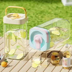 2/2.5/3.5L Cold Water Kettle with Faucet Plastic Drink Dispenser for Refrigerator Fruit Tea Bucket Liquid Beverage Container - Image 3
