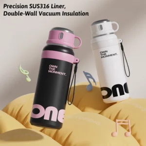 SUS316 Stainless Steel Thermos Double Wall Insulated Leakproof Tumbler Thermal Water Bottle Portable Durable For Travel Sports - Image 1