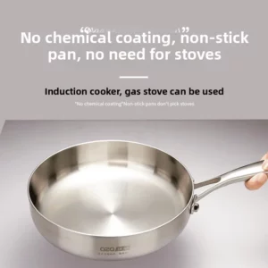 Three layer steel frying pan, high-end thickened frying pan, household exquisite small pan, flat steak frying pan, stir fry pan - Image 3