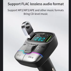 Bluetooth 5.4 FM transmitter car MP3 music player car lossless USB cigarette lighter car charger PD fast charging - Image 3