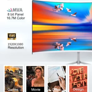 24/27 Inch Curved 75Hz Monitor Gaming MVA FHD 1080P Computer Display 2800R HDMI/VGA DCR Eye Protect VESA 100*100 2ms Response - Image 4