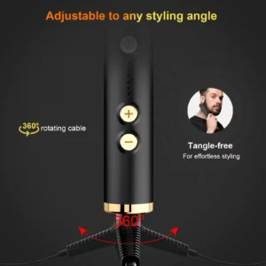 ANLAN Beard Hair Straightening Brush Hot Heated Comb Men Beard Multifunctional Straightener Ceramic Comb Quick Hair Styler - Image 4