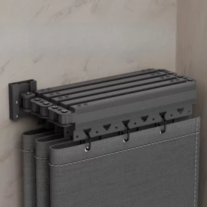 Toilet waterproof and mildew-proof invisible high-end shower folding curtain bathing household hanging curtain bathroom - Image 1