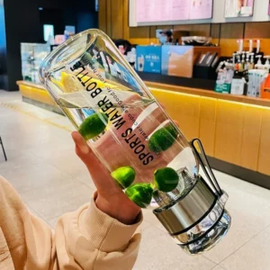 750ML/1000ML High Borosilicate Glass Transparent Tea Milk Juice Cup Outdoor Portable Leakproof Drinkware Large Capacity - Image 4