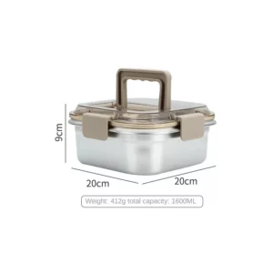 Stainless Steel Fresh-keeping Box Kitchen Household Food Grade Refrigerator Storage Box with Lid Frozen Meat Storage - Image 6
