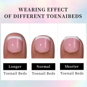 120Pcs Fake Toenails Nude Pink Short Square French Line False Toe Nails Detachable Press On Toenails Acrylic Soft ToeNails Tips - Image 4
