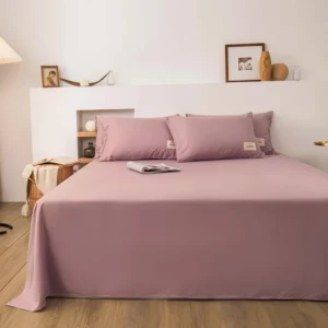 1 pc Bed Flat Sheet for Double Bed Plain Solid Color Top Sheets Single/Queen/King Flat Bedsheets Soft Home Bed Linen Sheets - Image 4