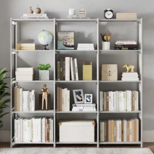 Simple Bookshelf Multi Layer Easy Assembly Diy Wardrobe Bookshelf Plastic Square Storage Rack Living Room Study Room Bedroom - Image 2