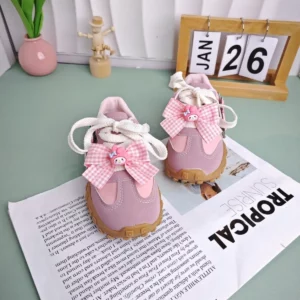 Kids'Casual Shoes Girls Cartoon MELODY PU Leather Outdoor Bow For Anti-slip Sneakers Pink Size 26-37 - Image 6