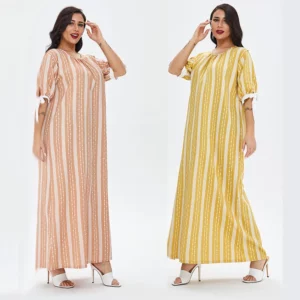 Muslim Clothes Women's Casual Dress Pajamas Summer Clothes Arabic Middle Eastern Robe Ethnic Clothing Women - Image 1
