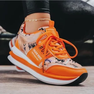Women Sport Shoes 2022 New Spring Autumn Mesh Breathable Fashion Flats Shoes Designer Mujer Lace Up Running Walking Sneakers - Image 4