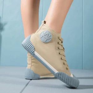 High Top New Style Women Sneakers Fashion Concise Canvas Shoes Trend Youth Skateboarding Shoes Comfortable Women Vulcanize Shoes - Image 6