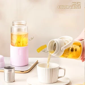 520ML Drinkware Transparent Glass Cup Kitchen Coffee Mug With Lid Scented Tea Filterate Water Bottle Coffeeware Teaware - Image 4