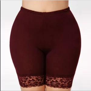 Women'S Plus Size Lace Stitching Sports Shorts Leggings XL High Waist Hollow Lace Stretch Leggings XL-4XL - Image 6