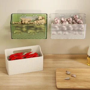 Capacity Storage Organizer Capacity Wall-mounted Storage Basket for Kitchen Bathroom Onion Ginger Garlic Holder for Vegetable - Image 3