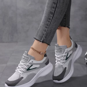Running Shoes Breathable Mesh Off White Sports Shoes Comfortable Athletic Training Footwear Lightweight Sneakers for Women - Image 2