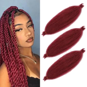 3 Packs Soft Spring Afro Twist Hair 22 Inch Marley Crochet Braiding Hair Pre-Separated Synthetic Hair Extension For Black Women - Image 3