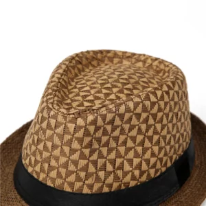 Fashion Summer Jazz Hat Beach Sunscreen Straw Hat Men Classic Panama Hat Retro Fedoras Top Hat Women Short Brim Bucket Hat - Image 4