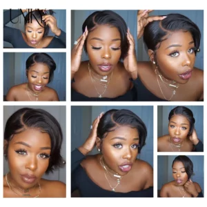 Straight Short Pixie Cut Wig HD Lace Front Wig Melt Skins Pre Plucked Bob Wigs 13x4 Lace Front Human Hair Wig Brazilian Hair - Image 2