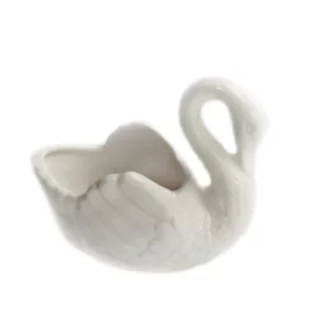 White Ceramic Flower Pot Swan Succulent Plant Pot Candlestick Jewelry Storage Tray Flowerpot White Porcelain Vase Decoration - Image 6