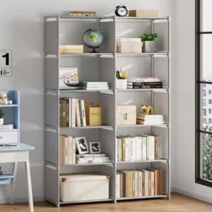 Simple Bookshelf Multi Layer Easy Assembly Diy Wardrobe Bookshelf Plastic Square Storage Rack Living Room Study Room Bedroom - Image 1