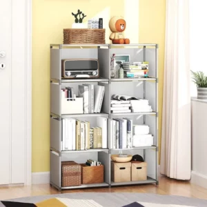 Simple Bookshelf Multi Layer Easy Assembly Diy Wardrobe Bookshelf Plastic Square Storage Rack Living Room Study Room Bedroom - Image 4