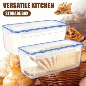 Plastic Bread Storage Box Airtight Food Storage Container Sandwich Bread Keeper With Lid Loaf Bread Container Kitchen Organizer - Image 6