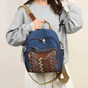 Casual National Style Denim Backpacks New Luxury Designer Bags for Women Bohemian Large Capacity Exquisite Stylish School Bag - Image 5