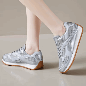 Breathable Mesh Platform Sports Sneakers Women Fashion Sliver Thick Bottom Vulcanized Shoes Woman Comfy Lace Up Tennis Shoes - Image 6