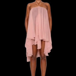 2025 Summer New Women's Dress Sexy O-shaped Women's Hanging Neck Strapless Loose Short Dress - Image 5