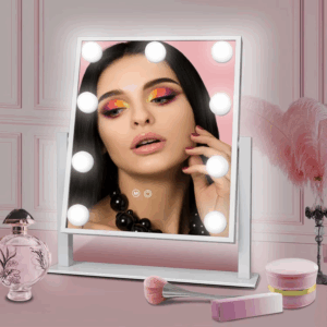 Vanity Makeup Mirror with Lights - 9/12 LED Bulbs, Touch Control, 3 Colors Light, 360° Rotation, Light Up Vanity Mirror - Image 4