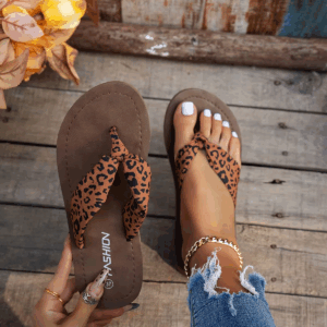 Women's Classic Joker Flip Flops Fashion Leopard Zebra Print Summer Beach Sandals Slippers Light Weight with Anti-Slip Round Toe - Image 7