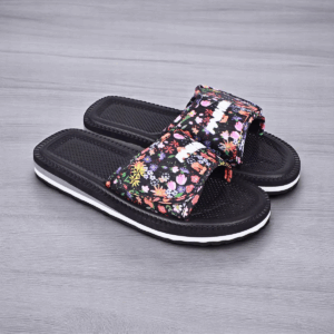 Women's Floral Print Slide Sandals Casual Summer Flat Heel round Toe Fabric Upper EVA Sole Insole Slip-On Summer Footwear - Image 4