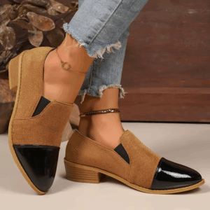 Leopard Printed Women's Low Heel Pumps Fashion Patent Leather Patchwork Dress Shoes for Women Comfy Pointed Toe Slip On Loafers - Image 3