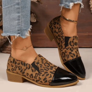 Leopard Printed Women's Low Heel Pumps Fashion Patent Leather Patchwork Dress Shoes for Women Comfy Pointed Toe Slip On Loafers - Image 7