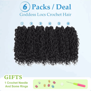 Faux Locs synthetic Crochet Hair 14 inch Pre Looped Goddess Locs Crochet Hair With Curly Ends Crochet Hair Extensions For Women - Image 7