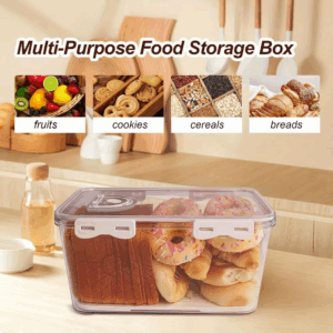 1Pcs Bread Box 3 Size Rectangular Bread Storage Boxes with Time Recording Clear Loaf Bread Container Airtight Bread Keeper Box - Image 2