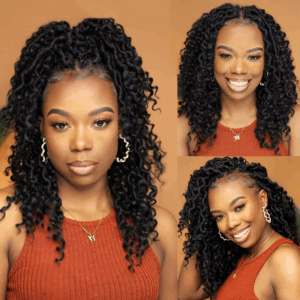 Faux Locs synthetic Crochet Hair 14 inch Pre Looped Goddess Locs Crochet Hair With Curly Ends Crochet Hair Extensions For Women - Image 3