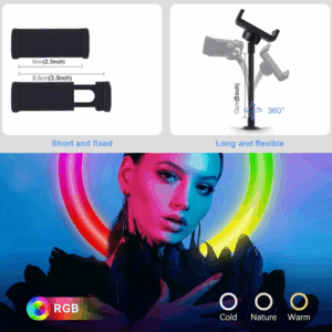 RGB Ring Light Lamp Ring Round With Remote Control For Smartphone Mobile Led Video Light Ring Make Youtube Photographic Lighting - Image 4