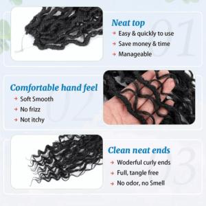Faux Locs synthetic Crochet Hair 14 inch Pre Looped Goddess Locs Crochet Hair With Curly Ends Crochet Hair Extensions For Women - Image 6