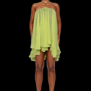 2025 Summer New Women's Dress Sexy O-shaped Women's Hanging Neck Strapless Loose Short Dress - Image 4